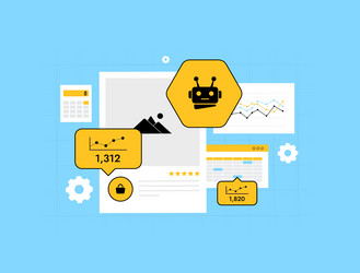 ai-powered crm system dashboard shows customer vector image