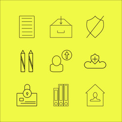 web linear icon set simple outline icons vector image