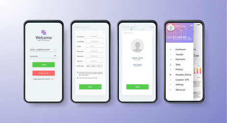 Login form page template set Royalty Free Vector Image