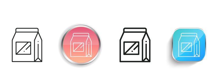 lunch bag icon thin linear regular and button vector image