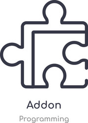 addon outline icon isolated line from programming vector image