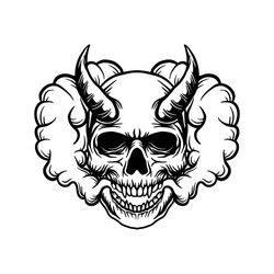 Dark Skull with Eerie Smoke Vector Image