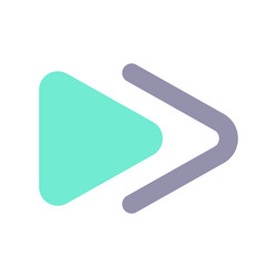 fast forward button flat color ui icon vector image