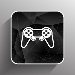 Joystick icon rounded squares button console vector