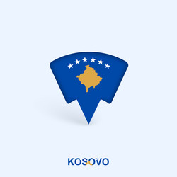 kosovo flag map pointer design with shadow vector image