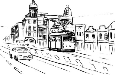 Melbourne Street Scene Vector Image