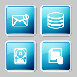 set line new email incoming message database vector image