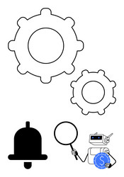automation and optimization concept with gears vector image