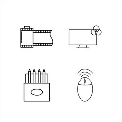 design and studio simple linear icon setsimple vector image
