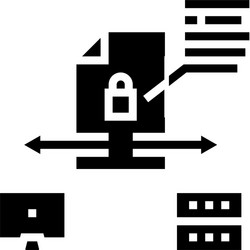 Secure file upload computer server glyph icon vector