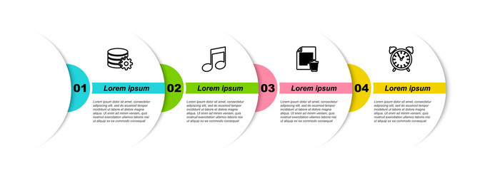 set line setting database server music note tone vector image