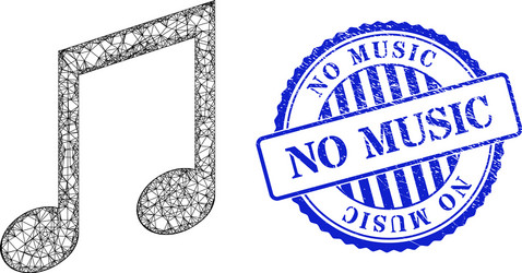 textured no music seal and net notes mesh vector image