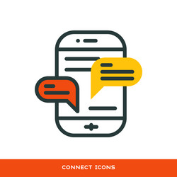 Thin lines connection icon outline of big data vector