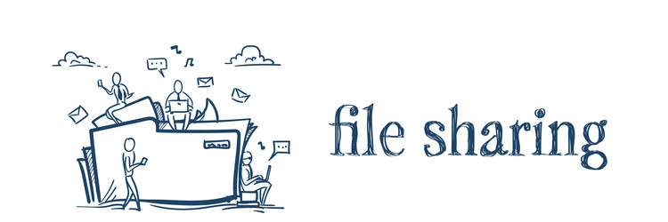 cloud data storage folder file sharing service vector