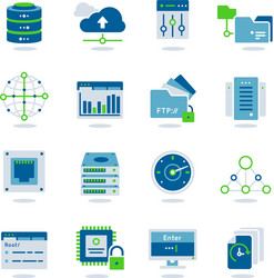 Datacenter hosting server cloud set Royalty Free Vector