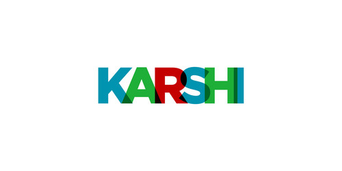 karshi in the uzbekistan emblem design vector