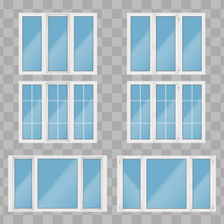 Set plastic pvc windows vector