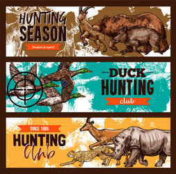 sketch banners for wild hunting open season Vector Image