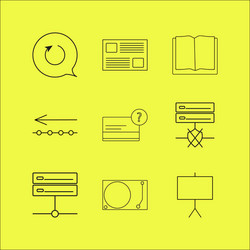 web linear icon set simple outline icons vector image
