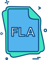 Fla file type icon design vector