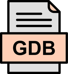 gdb file document icon vector image