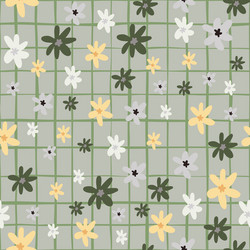 random seamless naive pattern with chamomile vector image
