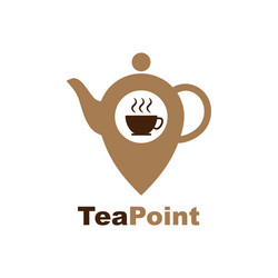 tea location icon map pointer with teacap vector image