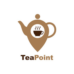 tea location icon map pointer with teacap vector