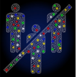 glossy mesh wire frame no men group with color vector image