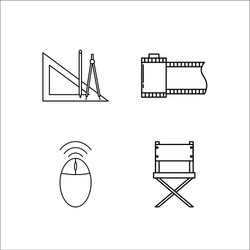 design and studio simple linear icon setsimple vector image