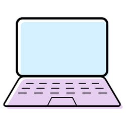 Laptop flat web icon notebook computer technology vector