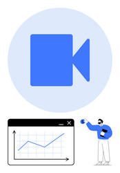 video content creation with data analytics vector image