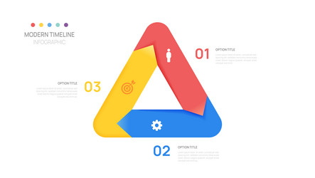 visual data presentation cycle diagram with 3 vector image