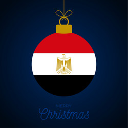 year ball with egypt flag greeting vector