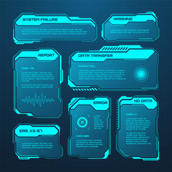 blue futuristic hud or ui elements sci-fi user vector image