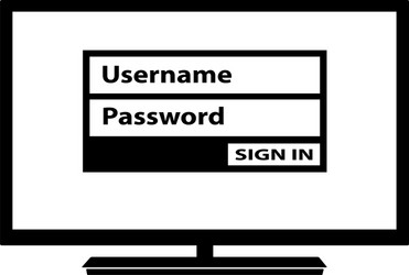 enter your login and password on computer vector