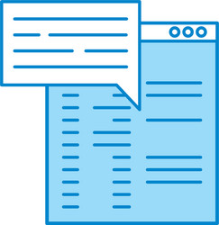 template computer with speech bubble vector image
