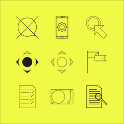 Web linear icon set simple outline icons vector