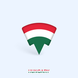 hungary flag map pointer design with shadow vector image