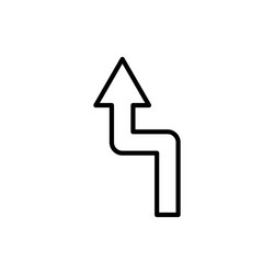 road arrow line icon reverse curve design template vector image