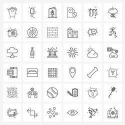 set 36 simple line icons for web and print vector image