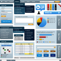 Web design element template a complete set vector