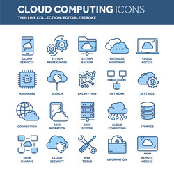 Cloud Computing Icons - Data & Network vector image