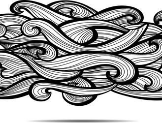 Curl abstract pattern with multicolored waves vector