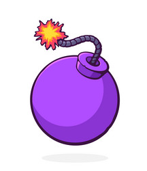 Exploding Bomb with Burning Fuse vector image