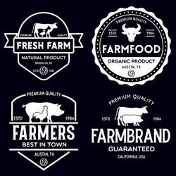 Farm Animal Logo Templates & Labels Vector Image