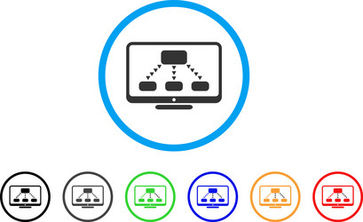 hierarchy monitoring rounded icon vector image