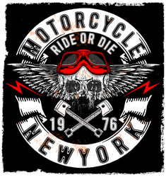 Motorcycle Skull Poster Art Vector Image