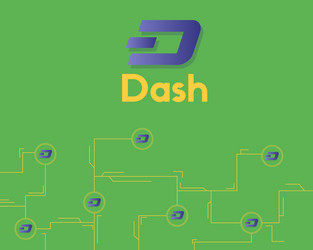 Dash blockchain circuit technology background vector