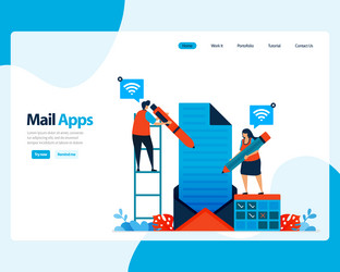Landing page of sending receiving managing e-mail vector
